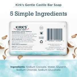 Kirk's Fragrance Free Castile Bar Soap (Pack of 3)