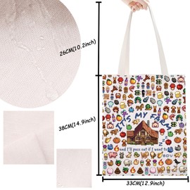Stardew Video Game Merch Stardew Gift Game Tote Bag for Gamer Farming Game Lovers Gift Junimo Planter Farmer Gift (MY FARM Tote)