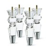 Acrylic Furniture Legs 6.9inch Replacement Sofa Feet Cabinet Modern Clear Decor DIY Legs Tapered Style Set of 4 (Chrome)
