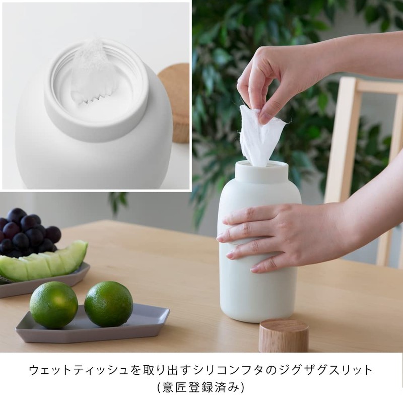 ideaco Mochi Bin Roll Type Wet Tissue Case, White