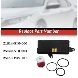 Transmission Filter and Oil Pan Gasket kit Replace 21814-5T0-000 25420-5T0-003 25450-P4V-013 Compatible with H-onda Civic Fit HR-V