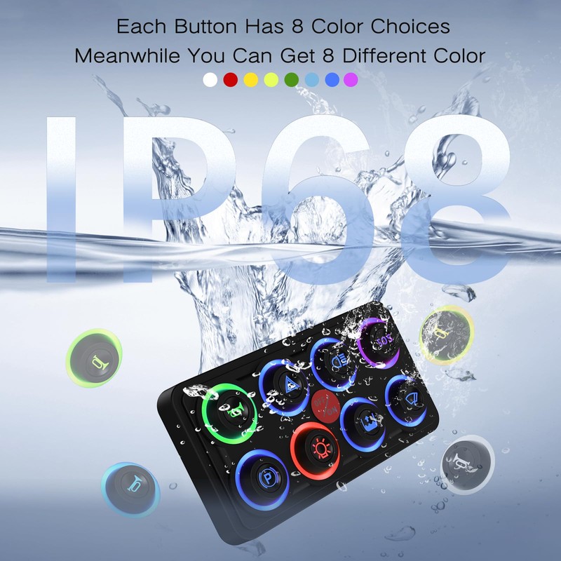 MaySpare Switch Panel Upgraded Multicolored Toggle Momentary Pulse Switch Panel,Electronic