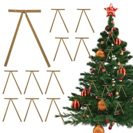 24Pcs Red Velvet Bows for Christmas Tree, 5 x 7 Inch Vintage Rustic Ribbon Bows, Christmas Tree Wreath for Xmas Garland Wedding Home Tree Decorations, Perfect for Christmas (Khaki)