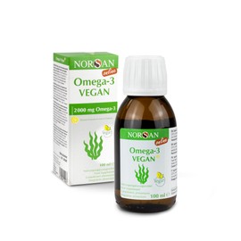 NORSAN Premium Omega 3 vegan high dose - 2,000 mg omega-3 daily dosage - recommended by over 2000 doctors - rich in EPA and DHA with 800 IU vitamin D3, 100% vegan, no burping