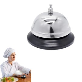 Service Bell Reception Call Bells, Desk Bells Kitchen Bell Desk Bell Service Bell Reception Bell Hand Held Desk Service Bell Attention Call Butler Waiter Bell (Silver)