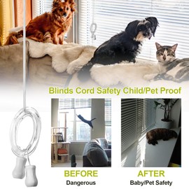 8Pcs Window Blind Cord Winder,Safety Baby Proof Blind Cord Holder Wrap Blind String Holder,Childproof Clear Plastic Windows Shade String Clips,No Wall Damage