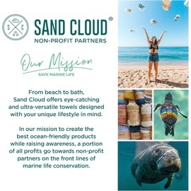 Sand Cloud Extra Large Turkish Beach Towel - Sand Free - 100% Organic Turkish Cotton Yarn - Quick Dry Towel for Beach, Picnic Blanket or Throw - As Seen on Shark Tank - Crater