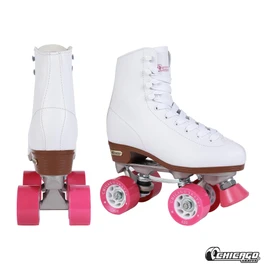 CHICAGO Skates Premium White Quad Roller Skates for Girls and Women Beginners Classic Adjustable High-Top Design for Indoor or Outdoor Skates and Roller Derby
