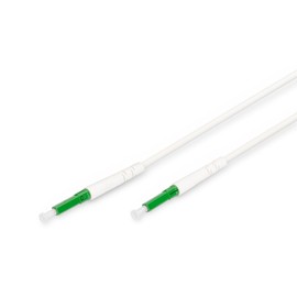 DIGITUS FTTH Drop Cable - OS2 - Singlemode - 10 m - 1 Fibre - LC-APC Connector - Pre-Assembled - Bend-Optimised G.657A2 - Blowable - Fibre Optic Cable - White