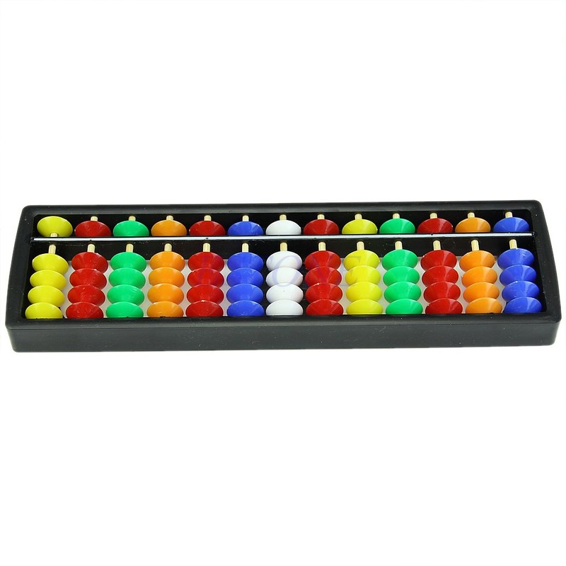 yIFeNG Portable Arithmetic Soroban with Colourful Beads Math Calculate the