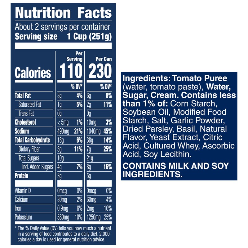 Progresso Reduced Sodium, Creamy Tomato with Basil Soup, Gluten Free,