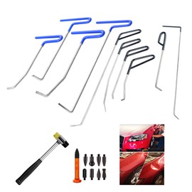 WHDZ Paintless Dent Repair Rods Auto Body Dent Removal Tools 10pcs Auto Car Body Paintless Dent Repair Dent Puller Dent Hammer Tap Down