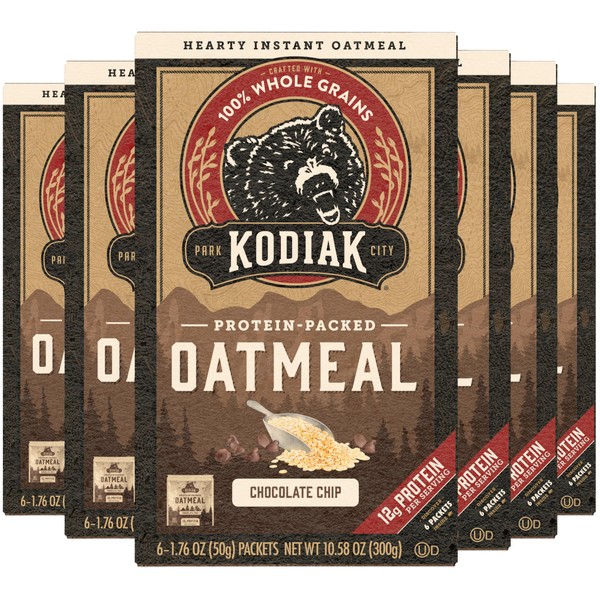 Kodiak Cakes Instant Oatmeal Packets - High Protein - 100% Whole Grains Breakfast Food - Chocolate Chip (36 Packets)
