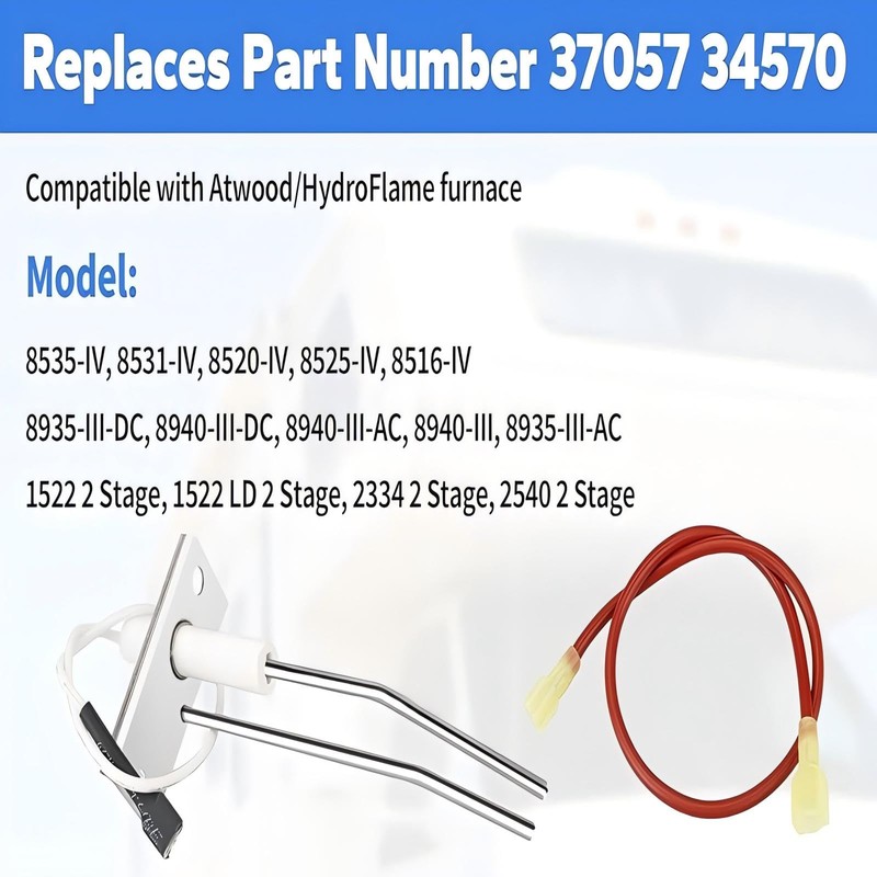 34570 RV Furnace Flame Sensor & Ignitor Kit for Atwood