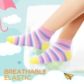 TUUHAW 10 Pairs of Children's Socks for Girls and Boys with Motif School Child Cotton Socks Colourful Size 23-38, 7239, 31 - 34