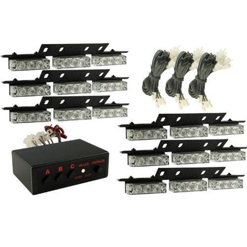 PACASK 54 LED Warning Use Flashing Strobe Lights Emergency Vehicle