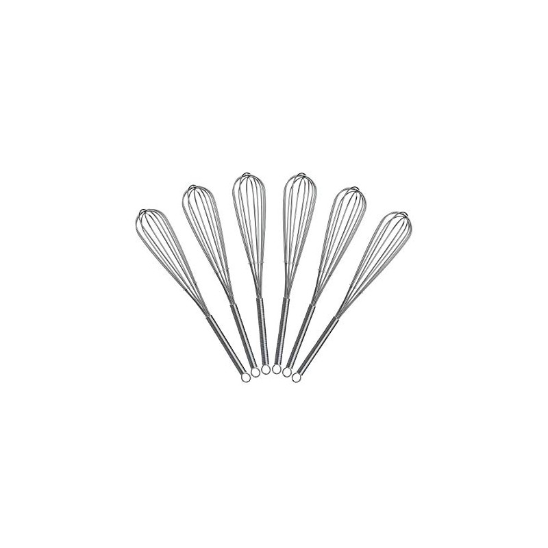 8 inch Mini Wire Whisk 6 Pack - Stainless Steel