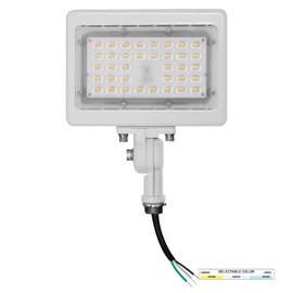 White LED Flood Light Outdoor Mini Area Light, 15W 1883 Lumens, 3 CCT: 3000K-5000K, 1/2” Knuckle Mount DLC Listed Security Landscape Lighting, Waterproof, Outdoor LED Flood Lights, Warm White 3000K