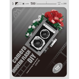 Red Rose Classic Cute Flower Camera Series Mini Building Toy Bricks Micro Blocks Kit Miniature Toys Ideal for Home Decor Desktop