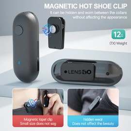 LENSGO 2,4 GHz Dual Clip On Wireless Lav Mikrofon für Canon Nikon Sony DSLR Kamera Camcorder Android Wiederaufladbares Ansteckmikrofon für Videoaufnahmen Interview TikTok YouTube -Schwarz (Schwarz)