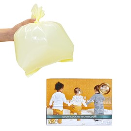 BOS Odor-Sealing Dirty Diaper Trash Bags - Disposable Bags - Scent & Smell Free (90 Bags) [Size: M, Color: Creem Yellow]★Brand new packaging design!!