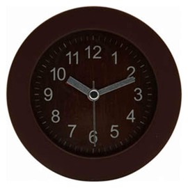 Fuji Boeki 36698 Table Clock, Alarm Clock, Analog, Width 4.0 inches (10.2 cm), Brown, Natural Wood, Silent Type, Alarm Included, Light, Tabletop, Round Wood