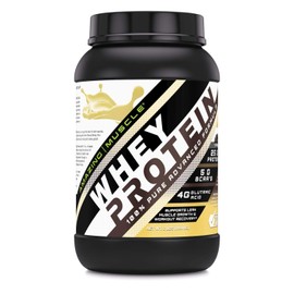 Amazing Muscle 100% Whey Protein Powder *Advanced Formula with Whey Protein Isolate as a Primary Ingredient Along with Ultra Filtered Whey Protein Concentrate (Vanilla, 2 lb)