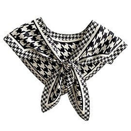 Women Detachable Dickey Spring Summer Mini Cape Fake Collar Small Silk Scarf Shawl Faux False Collar