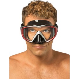 Cressi Scuba Free Diving Mask [Liberty Triside] Panoramic View Black/Red/Silver [Genuine]