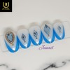 Blue Tiara handmade nail tips - Short Almond / 블루티아라