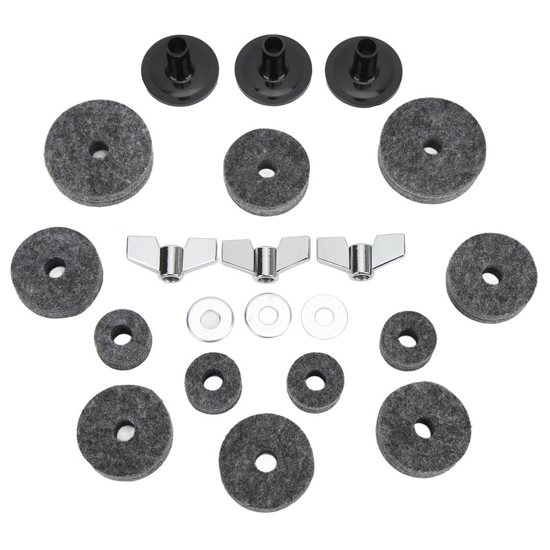 21Pcs Cymbal Replacement Accessories Felts Sleeves Wing Nuts Washers for