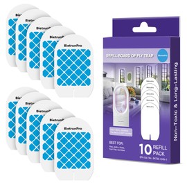Fly Trap Refill Cartridges BietrunPro, 10 Pack, Indoor Plug-in Fly Trap Refill Pack of Glue Cards Replacement, Sticky Refillable Glue Boards, Indoor Fly Traps Refill Kit(for FCZZ-01)