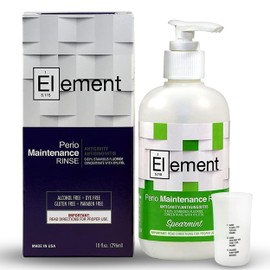 ELEMENT Stannous Fluoride Mouthwash - 10 Fl. Oz. 0.63% Antimicrobial Perio Rinse - Alcohol Free, Dye Free, Paraben Free - Refreshing Spearmint Flavor