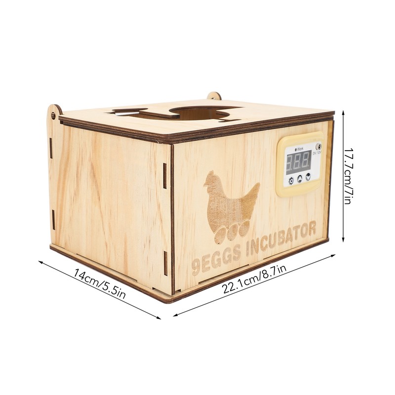 9 Egg Incubator Smart Pine Wood Efficient Thermostat Water Bed