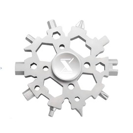 SmartstickX Wrench 23 in 1 Snowflake Multitool made with Stainless Steel, Includes 3mm to 12mm Outer Hex Wrench, 3mm to 10 mm Internal Hex Wrench, and More (Silver)