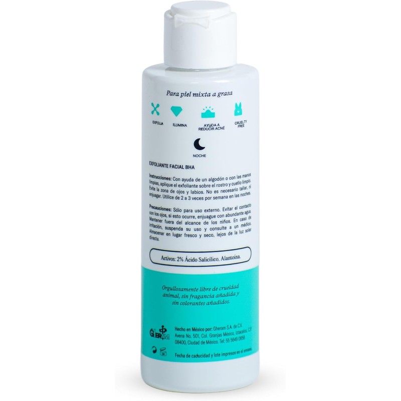 Exfoliante Facial BHA, The Smoothing Exfoliant, Para Piel Mixta a