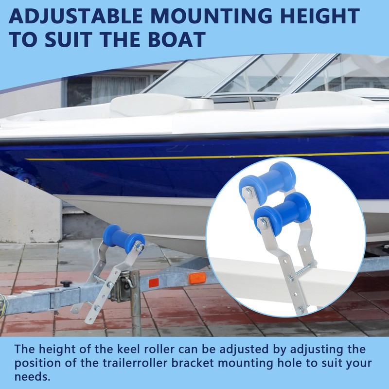 BALAVA 5inch Adjustable Keel Roller Assembly, Boat Trailer Rollers with