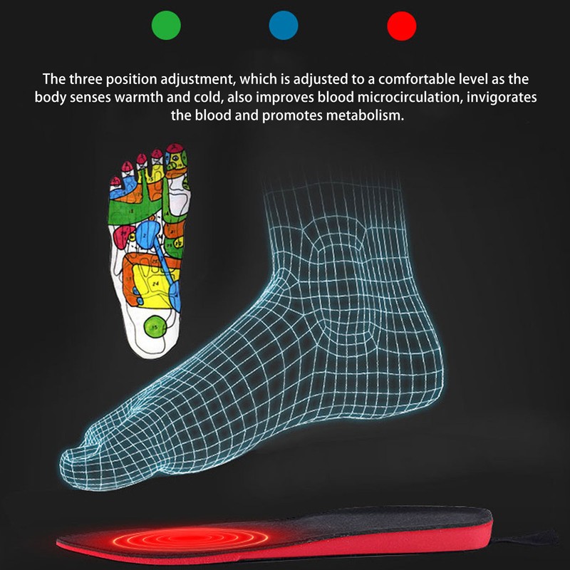 Heated Insoles 3 Speed Wireless Temperature Control Rechargeable Electric Heated