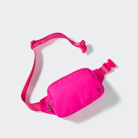 Pander Belt Bag Large 2L, Waterproof Everywhere Fanny Pack Purse for Women and Men with Adjustable Strap (Sonic Pink).