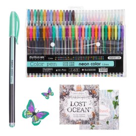 60 Estuche Para Colores Articulos Escolares Mayoreo Pluma Tinta Negro Exterior Verde Oscuro