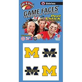 U of M (Michigan) Fan-A-Peel Peel and Stick Skin Tattoo (Variety)