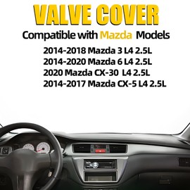 MILIPARTS Upgraded Aluminum Engine Valve Cover Compatible with 2014-2018 Mazda 3 2014-2020 6 2020 CX-30 2014-2017 CX-5 2.5L Replace PY3K10210 PY0110210A