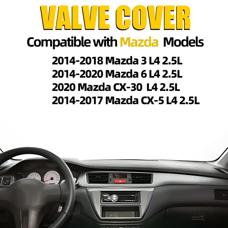 MILIPARTS Upgraded Aluminum Engine Valve Cover Compatible with 2014-2018 Mazda