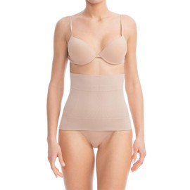 FarmaCell Bodyshaper 605S Invisible Shaping Belly Band with Supportive Hip Band and 4 Support Bars to Prevent Rolling, beige