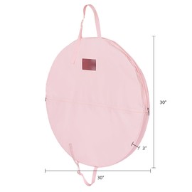 Univivi Portable Tutu Bag with 3 inch Gusset 30 Inch Waterproof Oxford Foldable Dance Garment Bag,Girls Cheer Uniform Bag with Pockets HandleInner Hold Buckle Strap,Pink