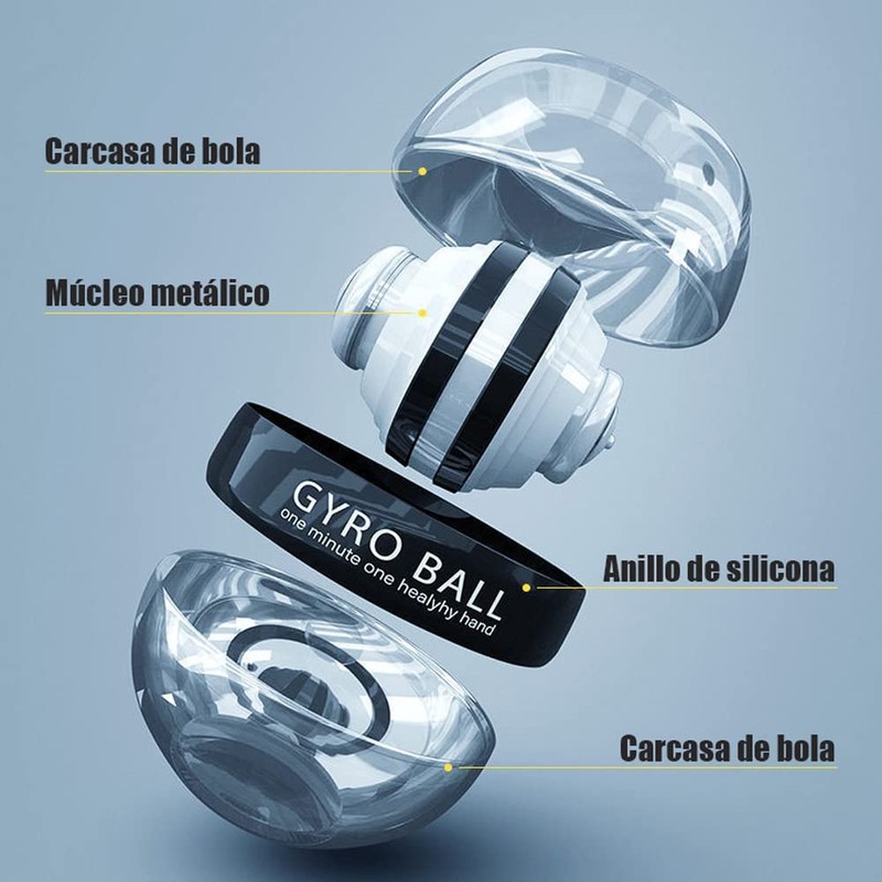 KINGTLE Pelota de Giroscopio de Muñeca Gyro Ball Antebrazo Ejercitador
