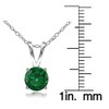 Ice Gems Sterling Silver Created Emerald 7mm Round Solitaire Necklace