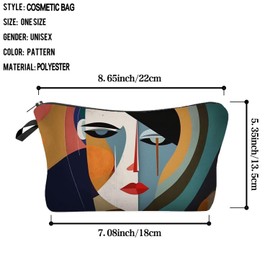 Livel lhood Abstract Face Makeup Bag Cute Small Organizer Zipper Pouch Abstract Face Cosmetic Bag Birthday Present for Women Friends -5, hzj0718