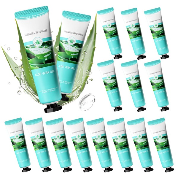 WENJLYJ 16PCS Travel Size Aloe Vera Gel,Soothing After Sun Lotion
