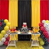 15ft x 10ft Wrinkle Free Black Red Yellow Backdrop Curtains
